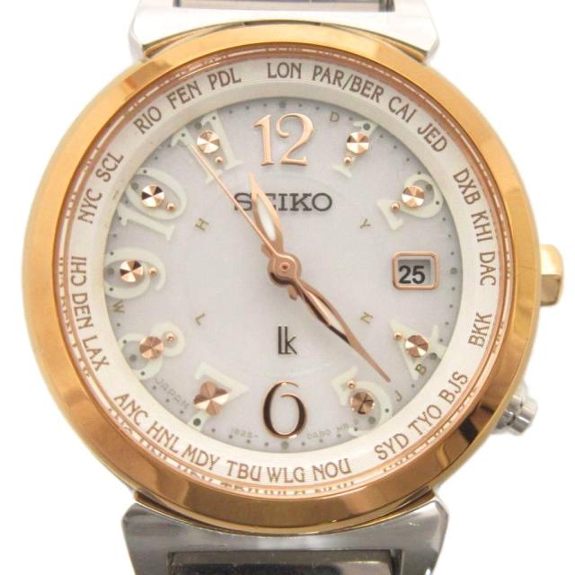 極美品✨稼働 SEIKO LUKIA 1Pダイヤ 電波ソーラー トノー ゴールド SEIKO - 極美品✨稼働 SEIKO LUKIA 1Pダイヤ 電波ソーラー トノー