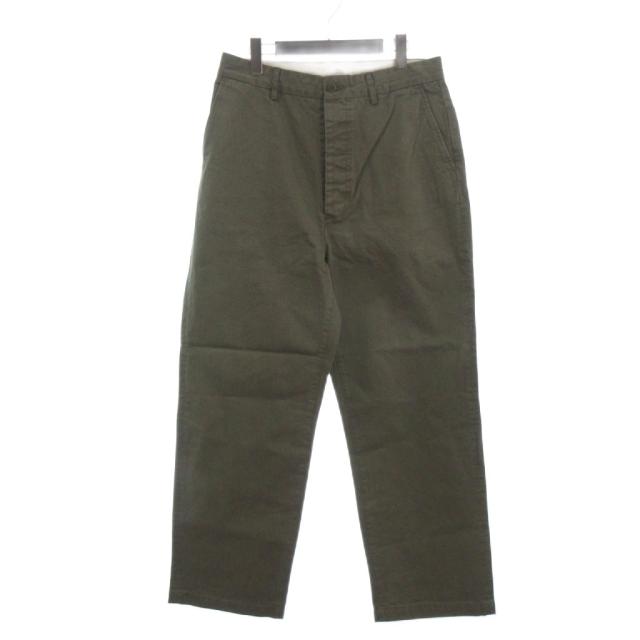 【中古】ロンハーマン Ron Herman 美品 ワイドチノパンツ コットン 無地 緑 グリーン M メンズ