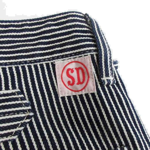 【中古】スタンダード カリフォルニア 美品 ペインターパンツ ヒッコリー ストライプ コットン 白 ホワイト 紺 W30_3