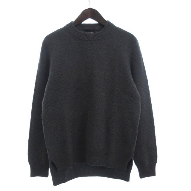 【中古】未使用品 エンポリオアルマーニ EMPORIO ARMANI タグ付き セーター ニット 長袖 厚手 ウール 灰色 グレー M