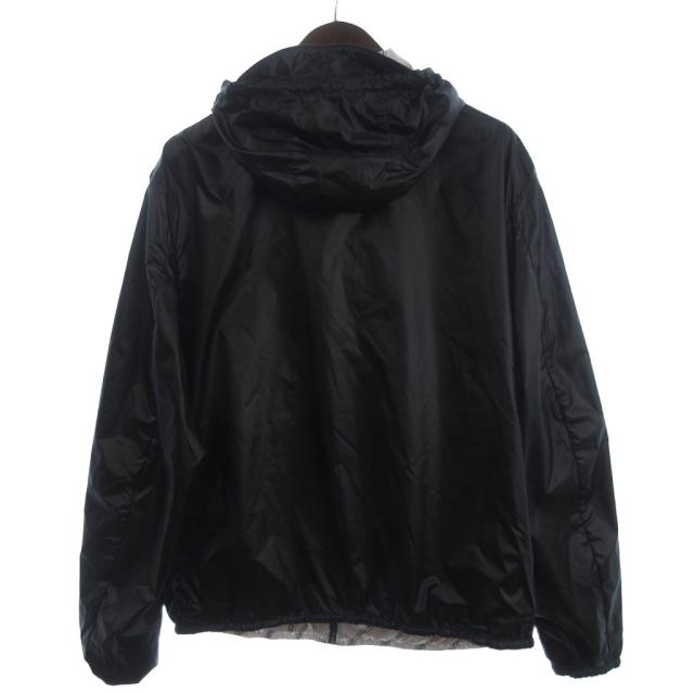 【中古】未使用品 エンポリオアルマーニ タグ付 リバーシブルジャケット ナイロン 総柄 黒 シルバーカラー 48_4