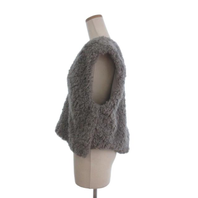 【中古】ボールジー トゥモローランド 美品 25AW ミックスファー Vネックベスト 11-01-54-01001 グレー 36_1