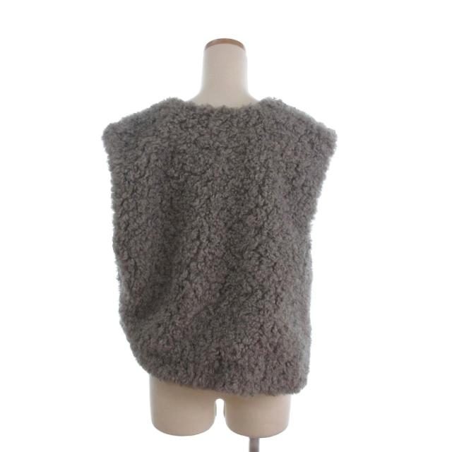 【中古】ボールジー トゥモローランド 美品 25AW ミックスファー Vネックベスト 11-01-54-01001 グレー 36_2