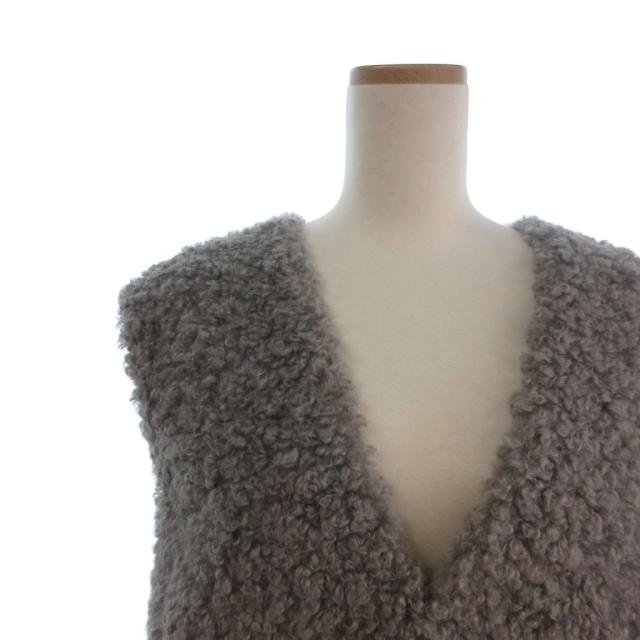 【中古】ボールジー トゥモローランド 美品 25AW ミックスファー Vネックベスト 11-01-54-01001 グレー 36_3