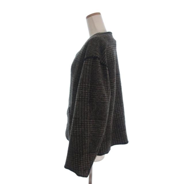 【中古】マカフィー トゥモローランド 美品 24AW チェックスパーク クルーネックジャケット 12-07-44-07201 茶 36_1