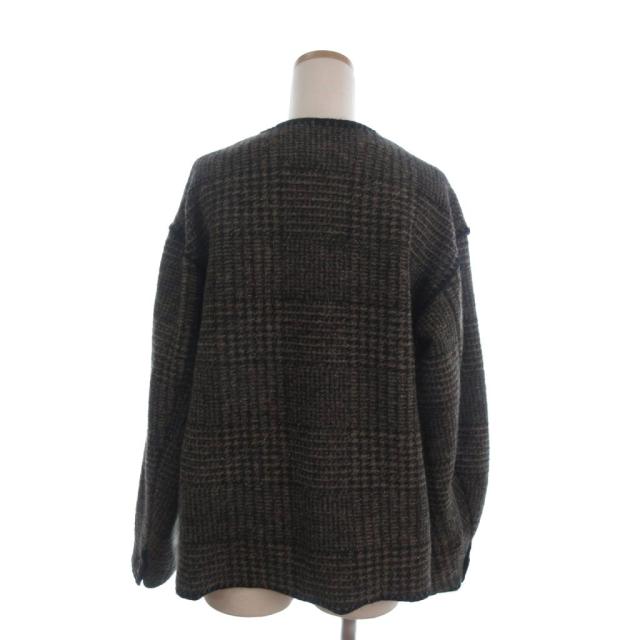 【中古】マカフィー トゥモローランド 美品 24AW チェックスパーク クルーネックジャケット 12-07-44-07201 茶 36_2