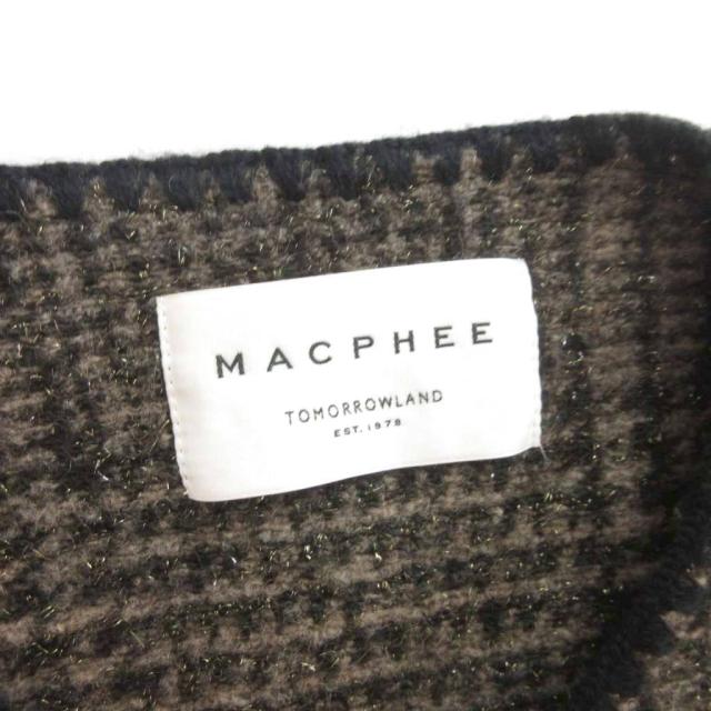 【中古】マカフィー トゥモローランド 美品 24AW チェックスパーク クルーネックジャケット 12-07-44-07201 茶 36_5