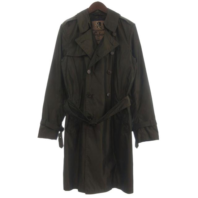 【中古】シーラップ Sealup ビームス BEAMS F トレンチコート ロング 偏光 イタリア製 44 カーキ メンズ