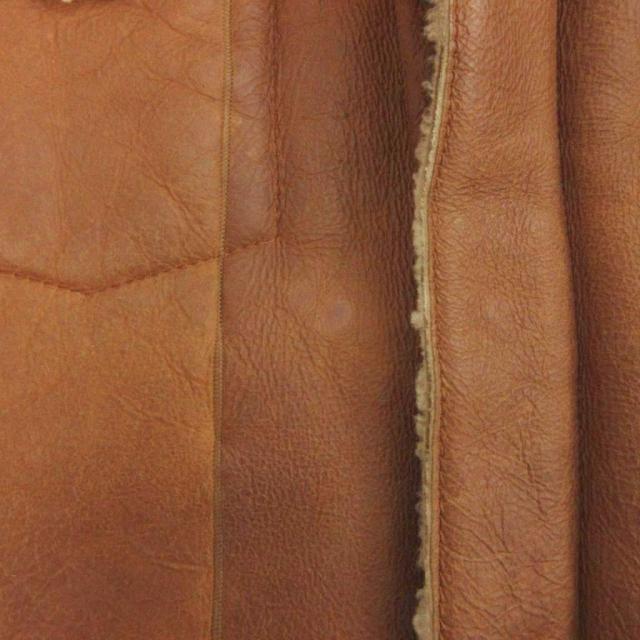 【中古】バーニーズニューヨーク BARNEYS NEW YORK ムートンジャケット レザー 長袖 ボア 茶 ブラウン 46 メンズ_4