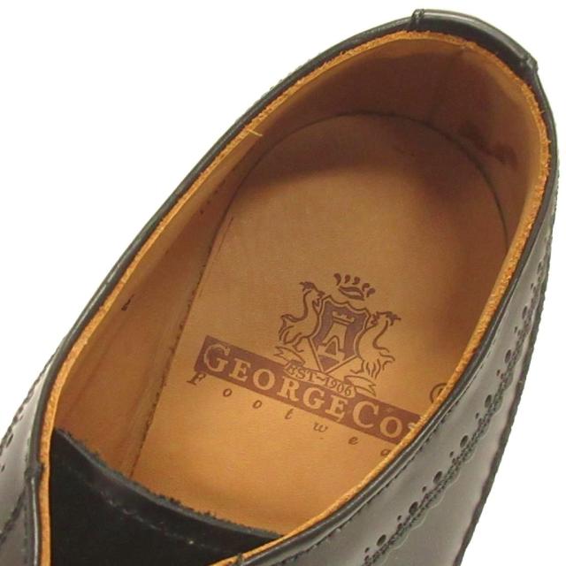 【中古】未当てはめる品 ジョージコックス Footwear 御召しものシューズ 商行為 舞台の袖手当て メダリオン なめし革 黒 6