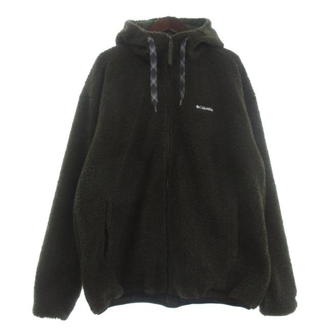 【中古】コロンビア Columbia フリースジャケット 長袖 フード 221 PM0699 カーキ XL メンズ