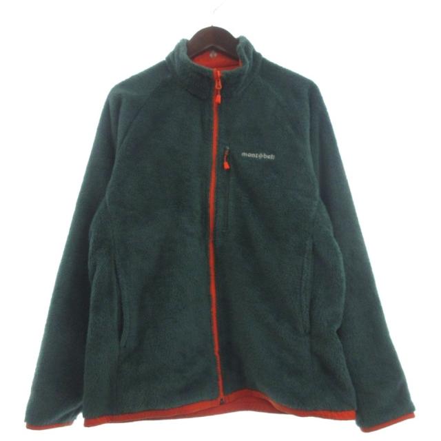 【中古】モンベル Montbell クリマエア リバーシブル フリースジャケット 長袖 ボア 1106703 緑 オレンジ L