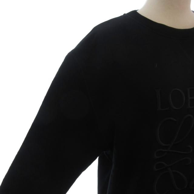 【中古】ロエベ LOEWE アナグラム スウェットシャツ トレーナー プルオーバー クルーネック S359Y24X25 長袖 L 黒