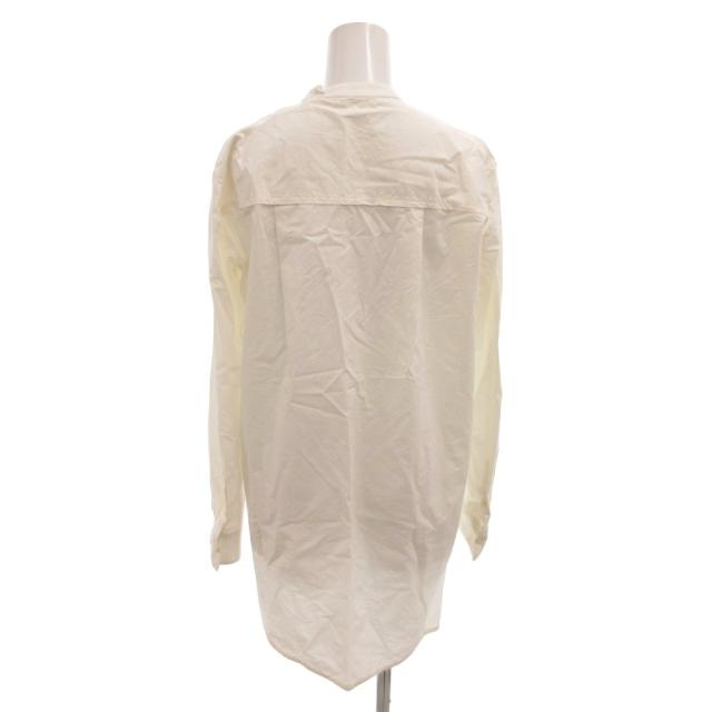 【中古】CHIEKO+ コットンシルクドレスシャツ プルオーバー デザインボタン 長袖 36 白 ホワイト_1