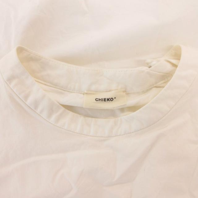 【中古】CHIEKO+ コットンシルクドレスシャツ プルオーバー デザインボタン 長袖 36 白 ホワイト_6