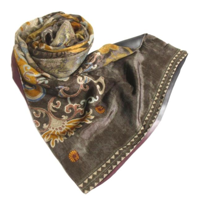 【中古】エトロ ETRO ストール 総柄 シルク マルチカラー 小物 レディース