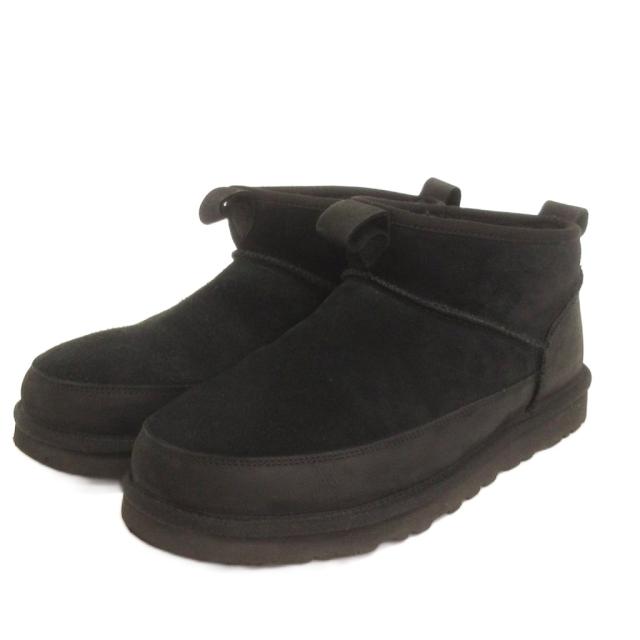 【中古】アグ UGG クラシック ウルトラ ミニ レノックス ムートンブーツ 1174581 黒 ブラック 28 靴 メンズ