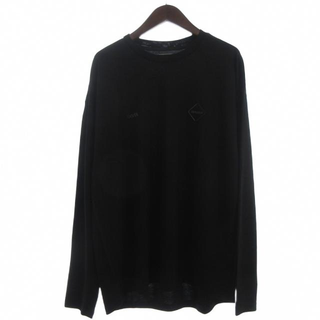 【中古】エフシーレアルブリストル 美品 WOOL BLEND AUTHENTIC TOP Tシャツ カットソー 長袖 黒 ブラック XL メンズ