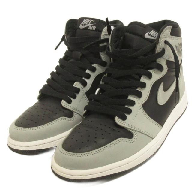 【中古】ナイキ AIR JORDAN 1 RETRO HIGH OG SHADOW 2.0 スニーカー ハイカット 555088-035 灰色 グレー 26.5cm_1