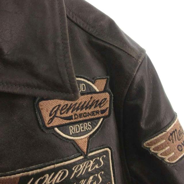 【中古】デグナー DEGNER G-1 飛翔上衣 カウなめし革 ジップアップ 茶系 L メンズ