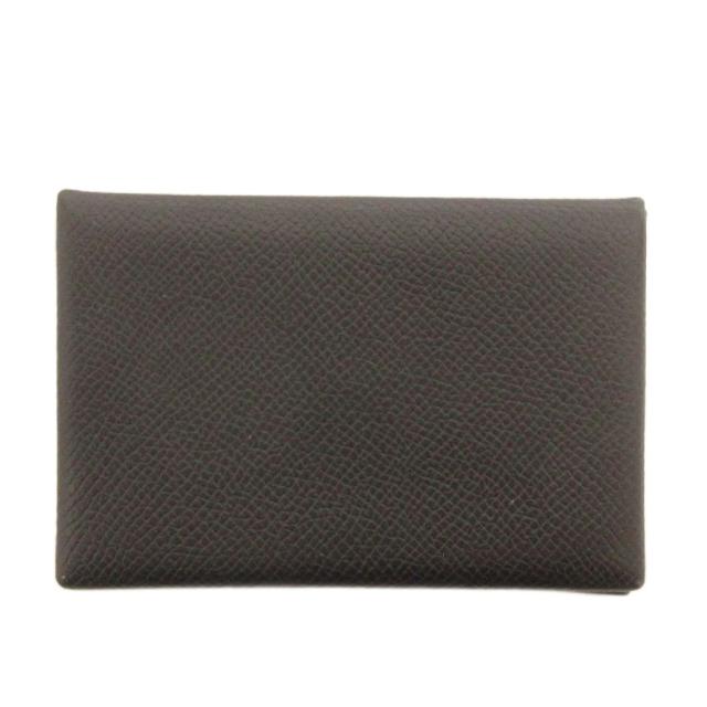 【中古】エルメス HERMES 美品 カルヴィ エプソン カードケース 名刺入れ レザー D刻印 黒 ブラック 小物