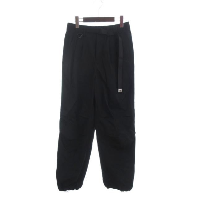 【中古】ザノースフェイス THE NORTH FACE 茶タグ パラシュートパンツ ロング ナイロン NP6NQ50J 黒 ブラック S