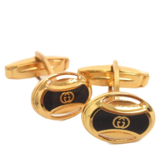 【中古】グッチ GUCCI カフス カフリンクス GGマーク ゴールドカラー ■GY99 メンズ