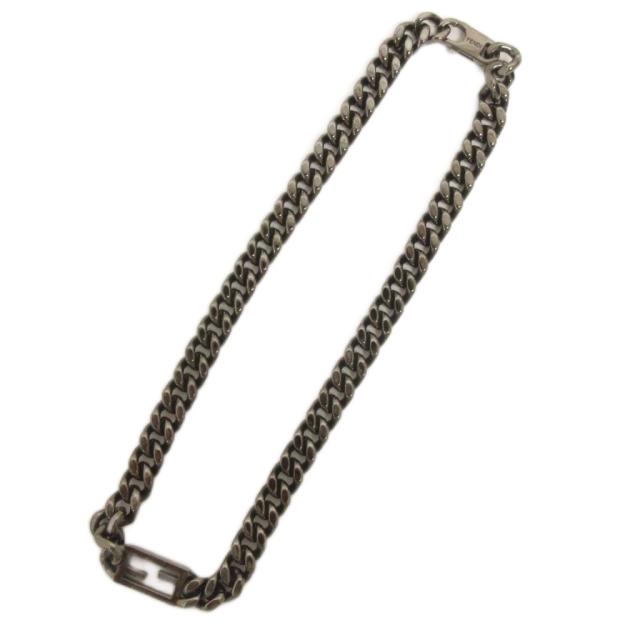 【中古】フェンディ FENDI 美品 バゲット ネックレス チェーン MP1122 黒 ブラック アクセサリー レディース_2