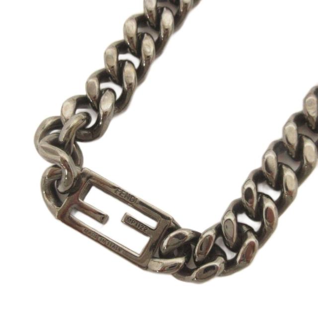 【中古】フェンディ FENDI 美品 バゲット ネックレス チェーン MP1122 黒 ブラック アクセサリー レディース_3