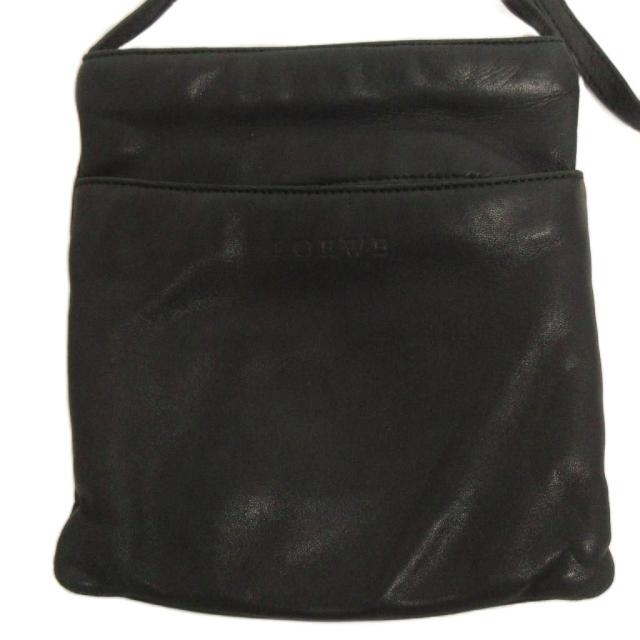 【中古】ロエベ LOEWE サコッシュ ショルダーバッグ 斜めがけ レザー 黒 ブラック レディース_1
