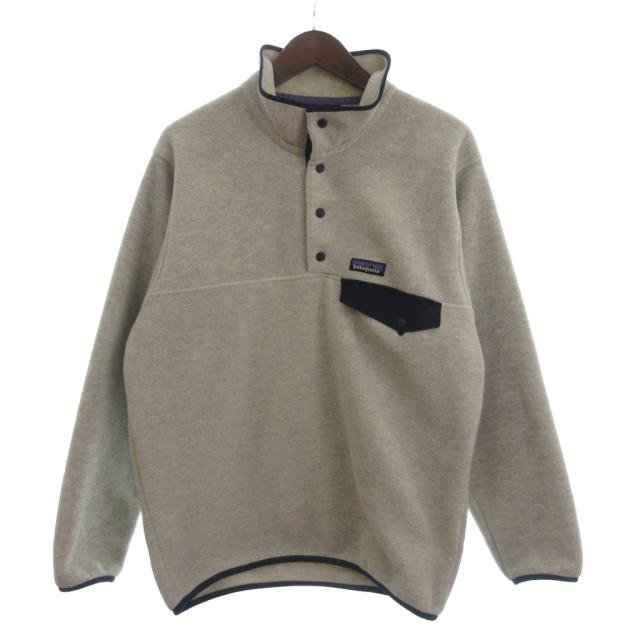【中古】パタゴニア シンチラスナップTプルオーバー フリースジャケット ポケット ハーフボタン 灰色 グレー S