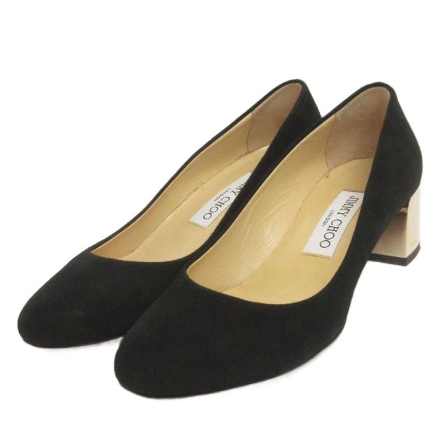 【中古】ジミーチュウ JIMMY CHOO パンプス チャンキーヒール スエード 黒 ブラック 36 レディース
