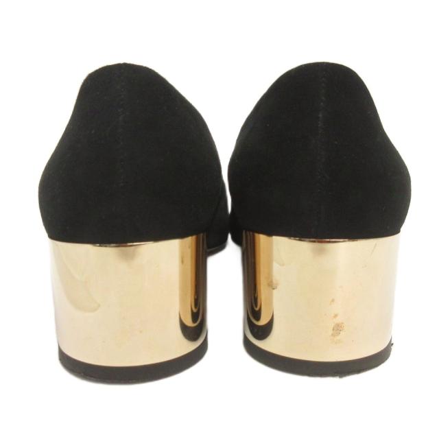 【中古】ジミーチュウ JIMMY CHOO パンプス チャンキーヒール スエードクロス 黒 黒いこと 36 レディース