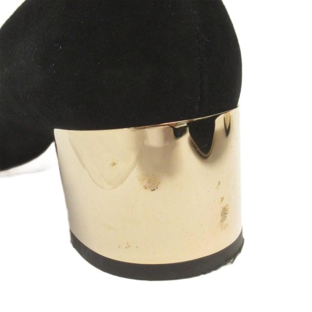 【中古】ジミーチュウ JIMMY CHOO パンプス チャンキーヒール スエードクロス 黒 黒いこと 36 レディース
