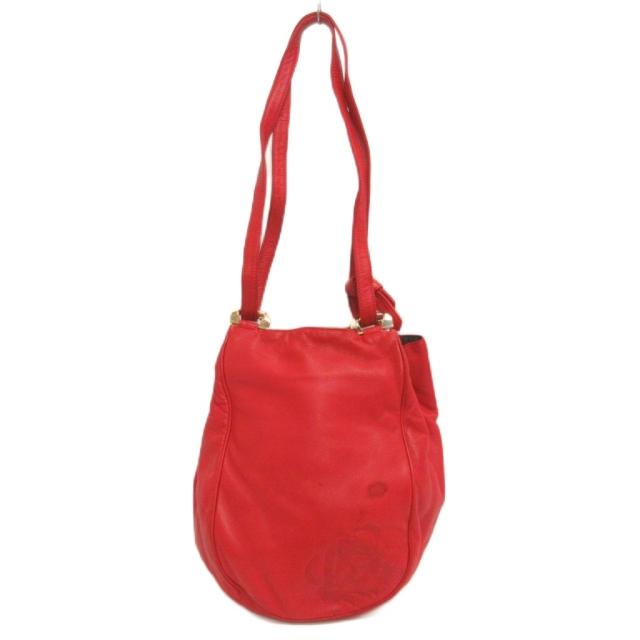 【中古】ロエベ LOEWE アナ瓦 ショルダーバッグ 曲がった掛け なめし革 赤 赤いこと 鞄 レディース