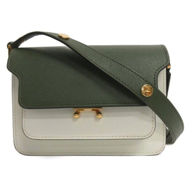 【中古】マルニ MARNI TRUNK SHOULDER BAG トランク ショルダーバッグ グリーン イエロー ホワイト レディース