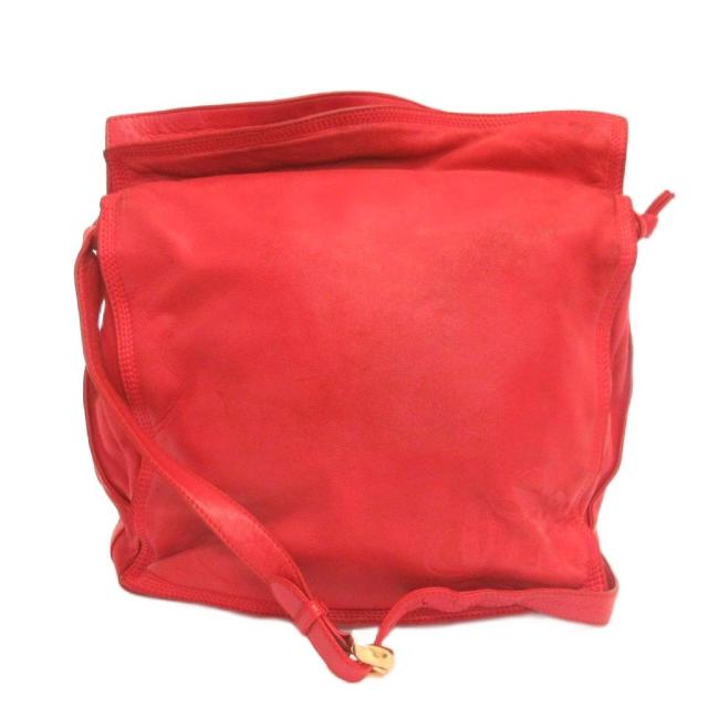 【中古】ロエベ LOEWE アナグラム ショルダーバッグ 斜め掛け レザー 赤 レッド 鞄 レディース