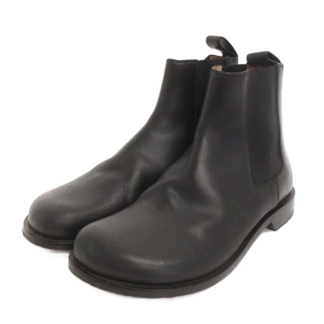 【中古】ロエベ LOEWE テラ チェルシーブーツ サイドゴア レザー 黒 ブラック 43 28.5?p相当 靴 メンズ