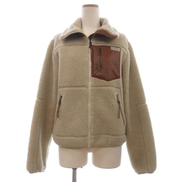 【中古】ポロ ラルフローレン POLO RALPH LAUREN フリースジャケット 長袖 ジップアップ ボア M アイボリー