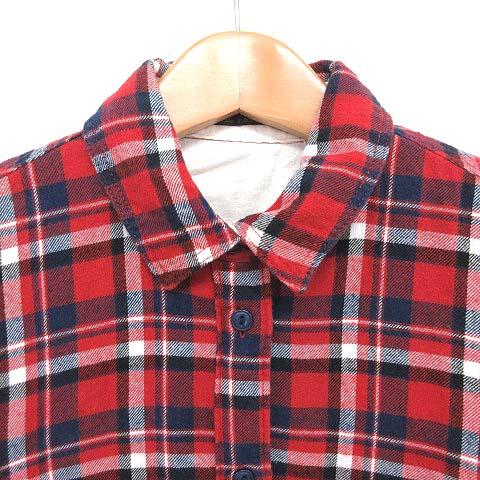 中古 チャオパニック Ciaopanic シャツワンピース ひざ丈 長袖 チェック コットン 赤 紺 M レディースの通販はau Pay マーケット ブランド古着のベクトル