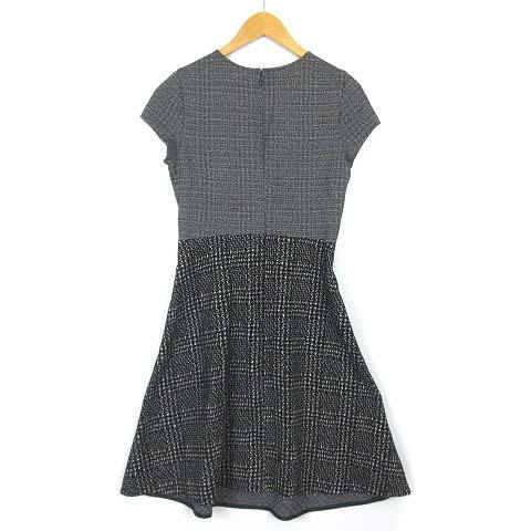 中古 アナイ Anayi ニットジャガードワンピース グレンチェック 半袖 ひざ丈 グレー 38 レディースの通販はau Pay マーケット ブランド古着のベクトル