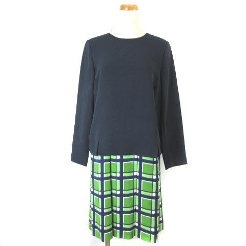 中古 マークジェイコブス Marc Jacobs ワンピース レイヤード ひざ丈 プリーツ チェック 長袖 紺 緑 Xsの通販はau Pay マーケット ブランド古着のベクトル
