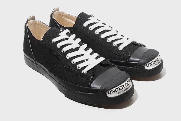 M 新品 アンダーカバー TOE LOGO CANVAS SNEAKERS 黒