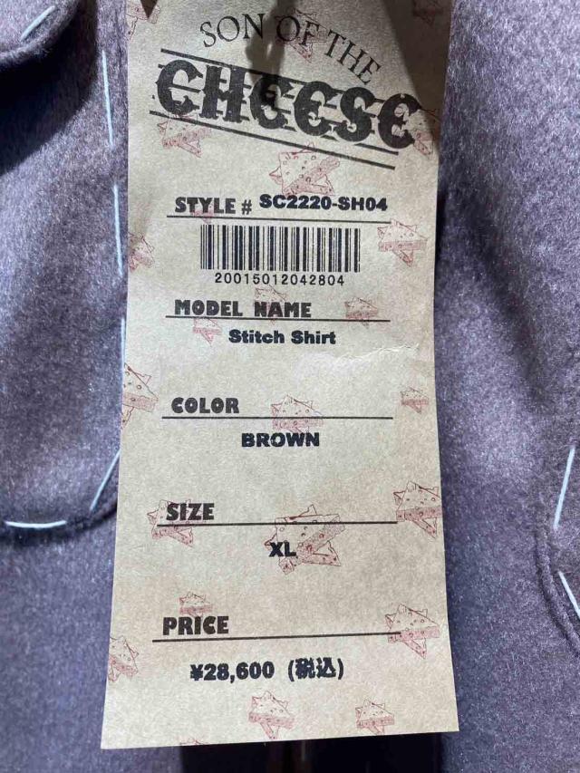 中古】XL 未使用品 22AW サノバチーズ Stitch Shirt 長袖 ステッチ