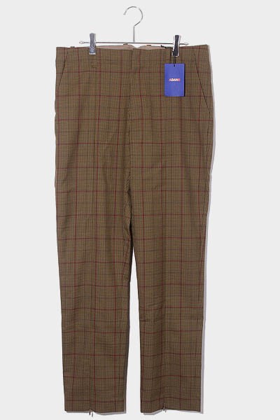 中古】未使用品 2020AW ADANS アダンス SLIT CHECK SLACKS センター