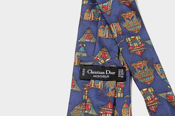 中古】Christian Dior クリスチャンディオール レトロ テント柄 シルク ...