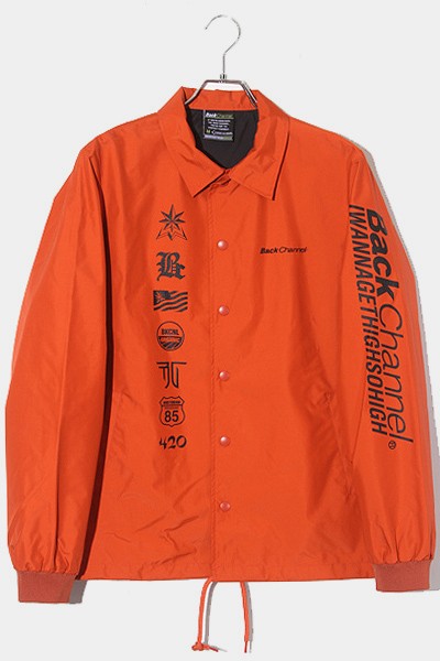 【中古】BACK CHANNEL バックチャンネル SIZE:M ロゴ コーチジャケット ORANGE オレンジ /◆ メンズ｜au PAY マーケット