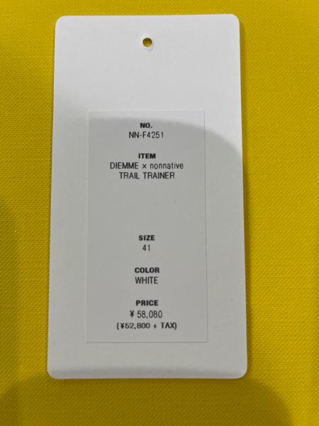 【中古】26.5cm 未使用品 ノンネイティブ ディエッメ TRAIL TRAINER 41 WHITE ホワイト NN-F4251 /■In2 メンズ