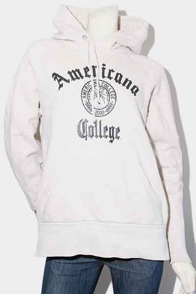 中古】AMERICANA アメリカーナ College カレッジプリント スウェット