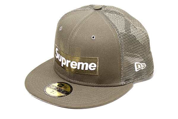 【中古】未使用品 58.7cm 23SS Supreme シュプリーム ボックスロゴ メッシュバック ニューエラ Olive /● メンズ